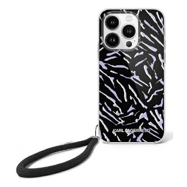 Dėklas Karl Lagerfeld KLHCP16XHZBPKCCU Apple iPhone 16 Pro Max 6.9″ violetinės spalvos Zebra With Cord