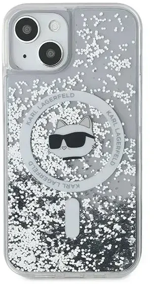 Karl Lagerfeld KLHMP12MLGCHSGH Apple iPhone12/12 Pro 6.1″ kietas dėklas skaidrus Liquid Glitter Choupette He