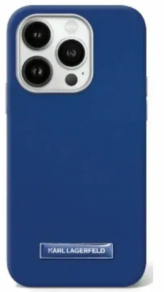 Karl Lagerfeld KLHMP16LPGMSRPB Apple iPhone 16 Pro 6.3″ mėlynas kietas dėklas FW Metal Plate MagSafe
