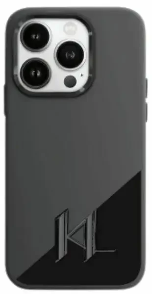 Karl Lagerfeld KLHMP16SSCMKMPCK Apple iPhone 16 6.1" dėklas telefonui juodos spalvos Silikoninis Shadow Metal Initial MagSafe