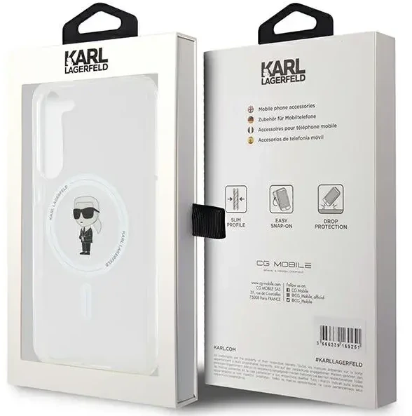 Karl Lagerfeld KLHMS24MHFCKNOT S24+ S926 skaidrus kietas dėklas IML Ikonik MagSafe