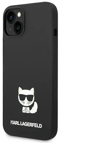 Karl Lagerfeld skysto silikono „Choupette“ dėklas, skirtas iPhone 14 Plus, juodas