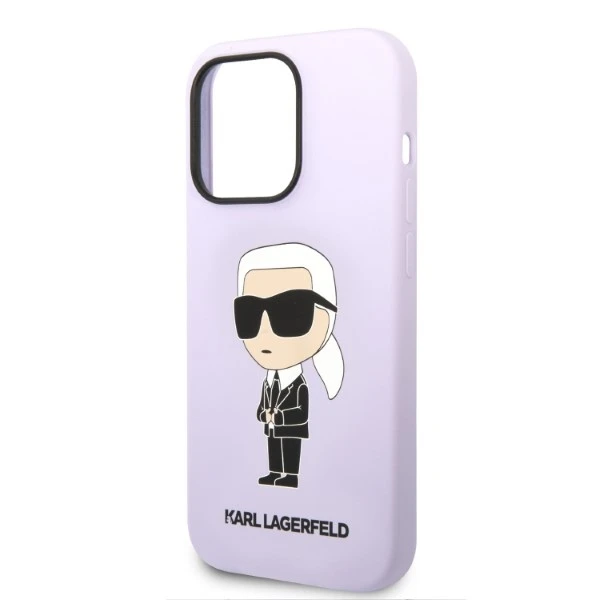 Karl Lagerfeld dėklas, skirtas iPhone 14 Pro Max 6,7 KLHCP14XSNIKBCU purpurinis kietas dėklas Silicone Ikonik