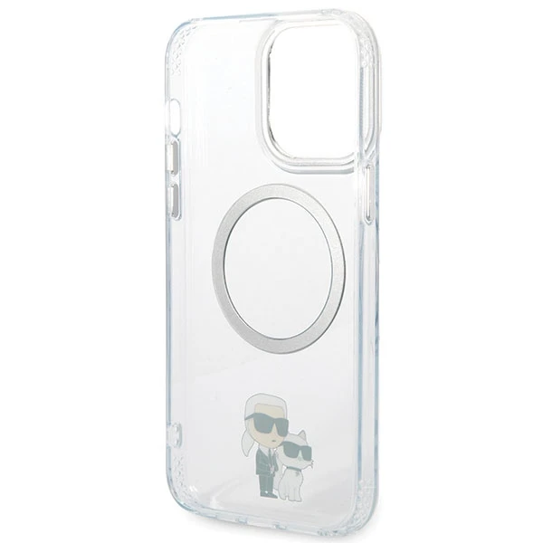 Apple iPhone 13 Pro Max Karl Lagerfeld dėklas Iconic Karl&Choupette Magsafe (KKLHMP13XHNKCIT) skaidrus