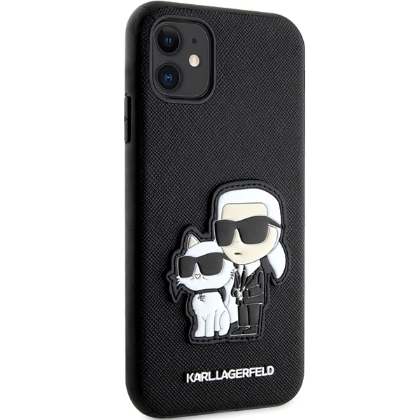 Karl Lagerfeld KLHCN61SANKCPK Apple iPhone 11 / Xr 6.1" dėklas telefonui juodos spalvos Saffiano Karl & Choupette