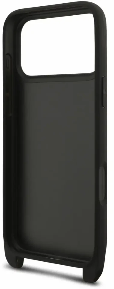 Karl Lagerfeld Saffiano Crossbody dirželis Karl and Choupette dėklas iPhone 18 Pro Max juodas
