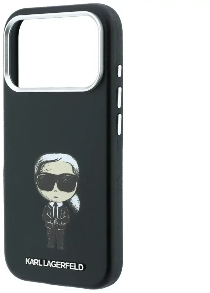 Karl Lagerfeld dėklas IPHONE 18 Pro/ 17 Pro, suderinamas su MagSafe (Smooth Ikonik Sketch) juodas