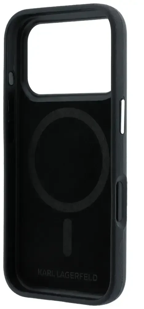 Karl Lagerfeld dėklas IPHONE 18 Pro/ 17 Pro, suderinamas su MagSafe (Smooth Ikonik Sketch) juodas