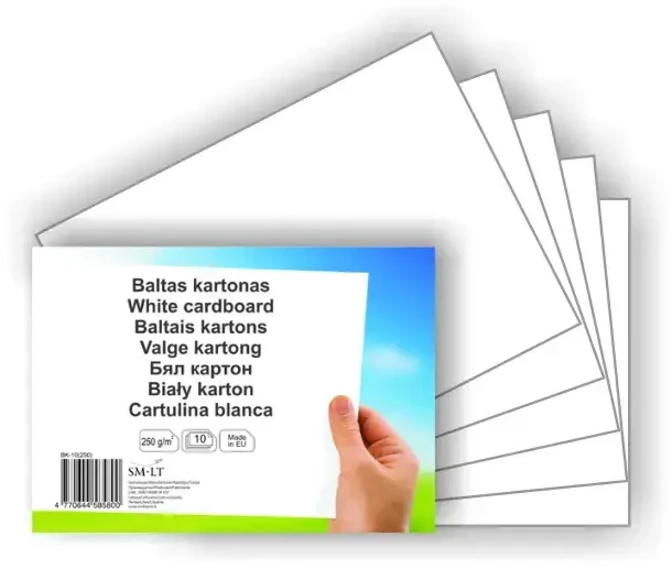 Kartonas SMLT, A4, 300g, 10 lapų , baltas