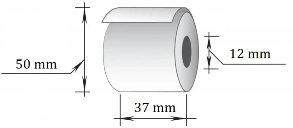 Technoinform Terminė kasos juosta, plotis 37mm, ilgis 30m, įvorė 12mm, skersmuo 50mm, 14vnt./pak.