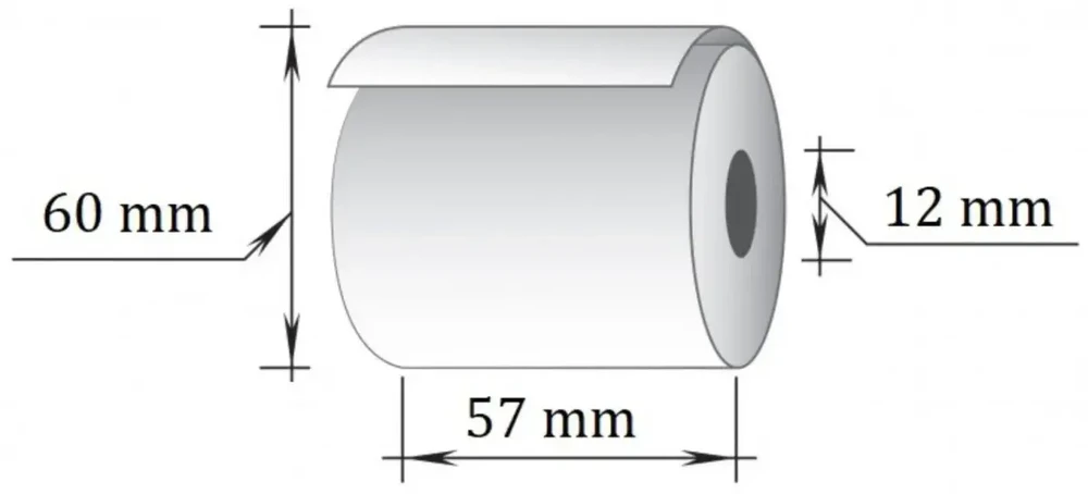 Technoinform Terminė kasos juosta, 57x43m/12mm (maks diam 60mm)