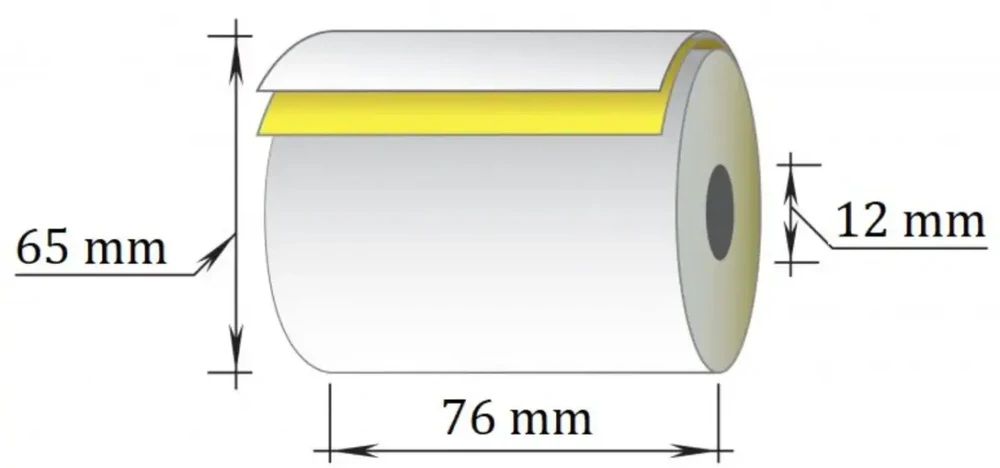 Technoinform Dvisluoksnė kasos juosta Off/SC, 76x20m/12mm (maks. diam 65mm)