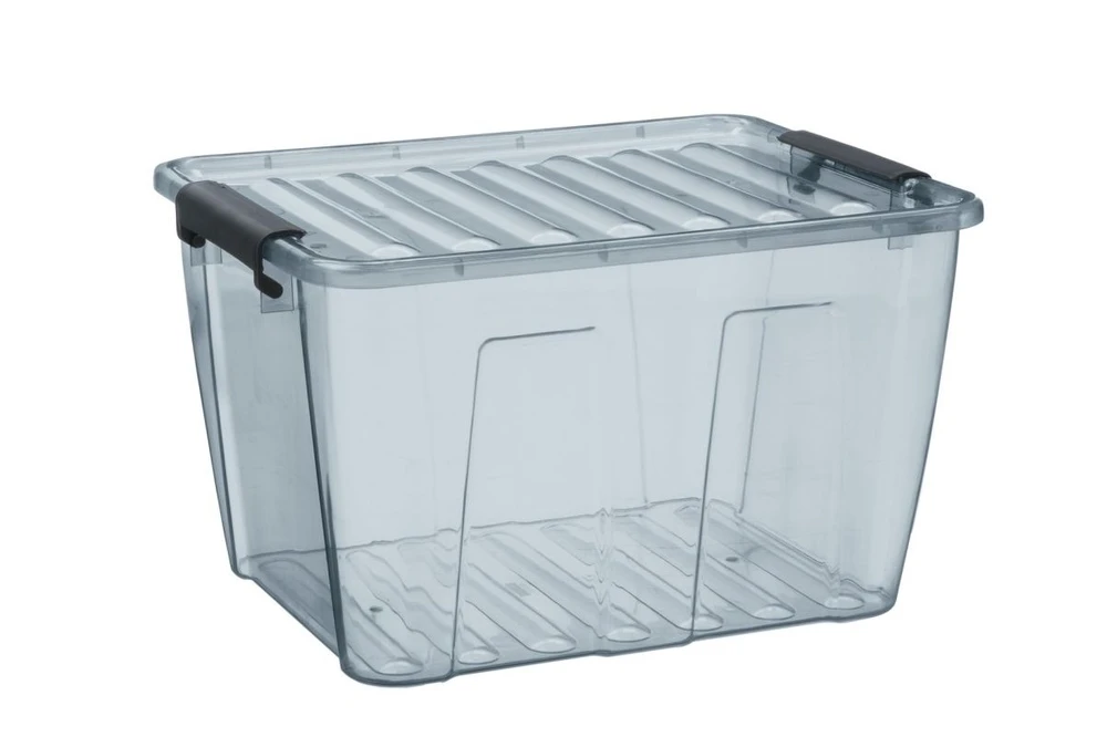 Pojemnik Plast Team Home Box 40L skaidrus pilkas konteineris su dangteliu