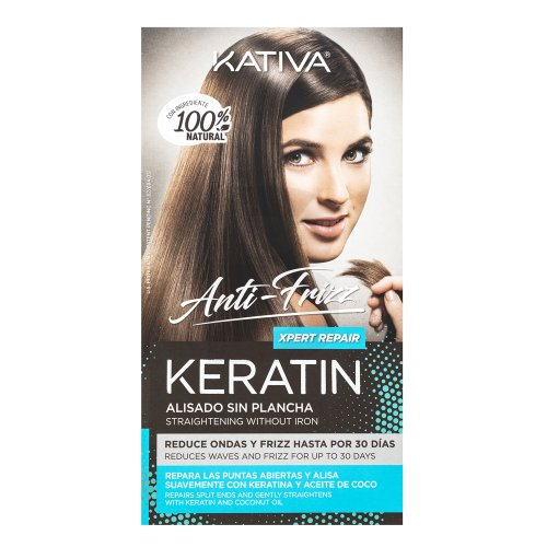 Kativa "Keratin Minkštinantis ir glotninantis" išlyginamasis be lygintuvo taisymo patarimų rinkinys 3 vnt