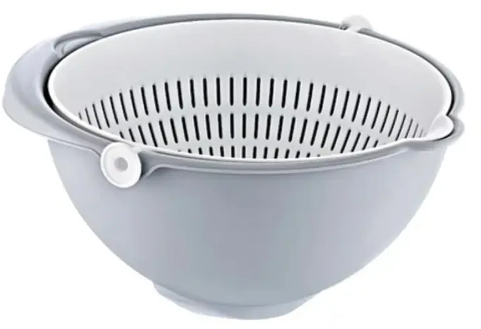 Keeeper Bowl-strainer 2in1 Stella 21x21x10.5cm baltas/pilkas