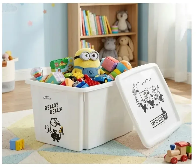 Starpak Laikymo dėžė su dangčiu 45L Karolina „Minions Bello“ 55.5x40x30cm baltas
