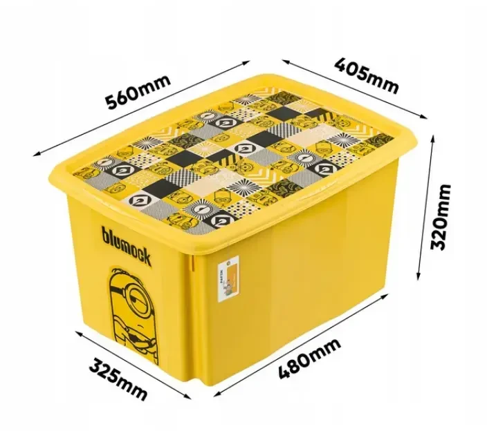 Starpak Laikymo dėžė su dangčiu 45L Karolina „Minions Mosaic“ 55.5x40x30cm geltona