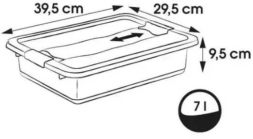 Keeeper „brightsign“ dėžutė su vakuuminiu laikikliu 7 l, 39, 5x29, 5x9, 5 cm, 285389