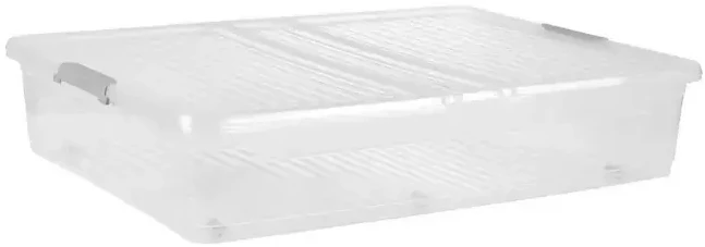 Keeeper Lovos dėžė su dangčiu ant ratukų Leo, skaidri, 77x58x16 cm, 53 l