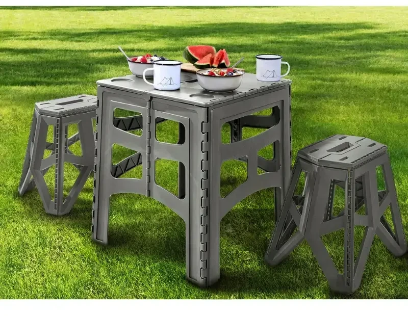 Keeeper sulankstomas lauko stalas M, kurio keliamoji galia iki 80 kg, Timo 46,5x44,5x55cm pilka