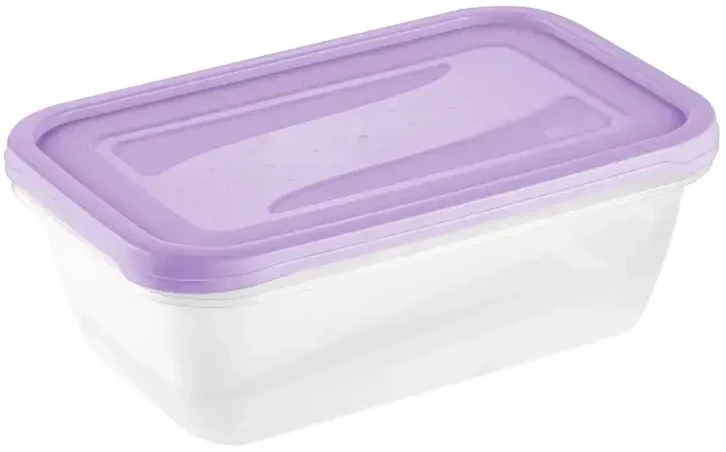 Stoneline Keeeper Food container set rectangular 2x3,3L Fredo "Fresh" transparent/light violetinė
