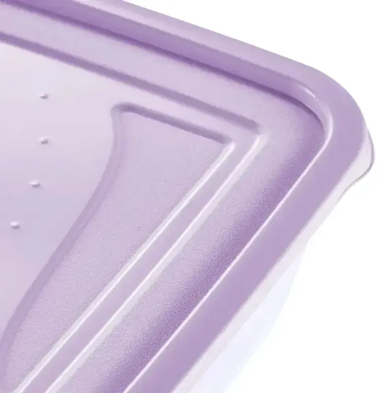 Stoneline Keeeper Food container set rectangular 3x1,25L Fredo "Fresh" transparent/light violetinė
