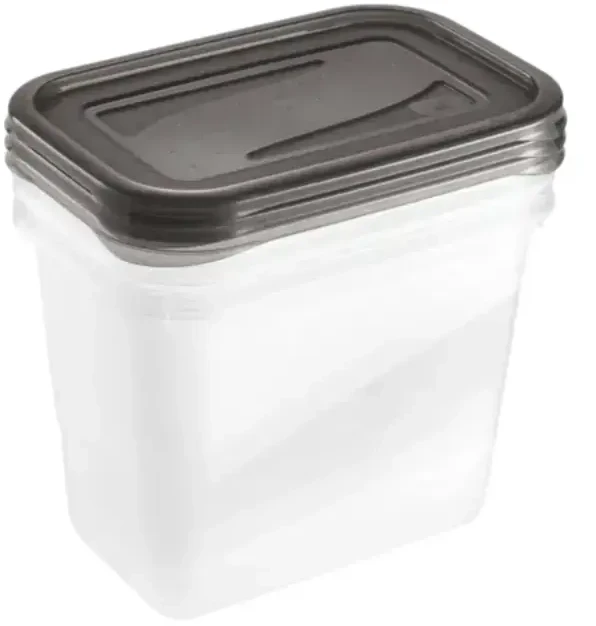 Keeeper Food container set rectangular 3x1L Fredo "Fresh" transparent/crystal pilka