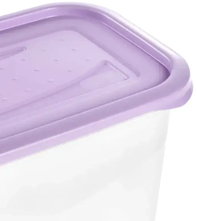 Stoneline Keeeper Food container set rectangular 3x1L Fredo "Fresh" transparent/light violetinė