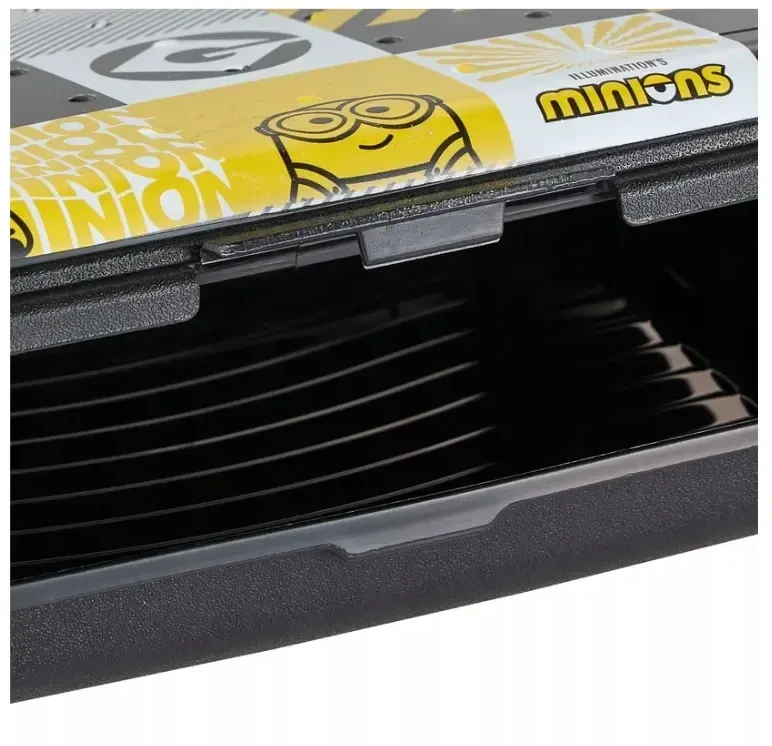 Mpl Power Keeeper maisto laikymo indelis su dekoratyvine spragtelėjimo formos dėžute, mini, 0,5 l, Carla "Minions Mosaic" 17x13x3,5 cm, juodas