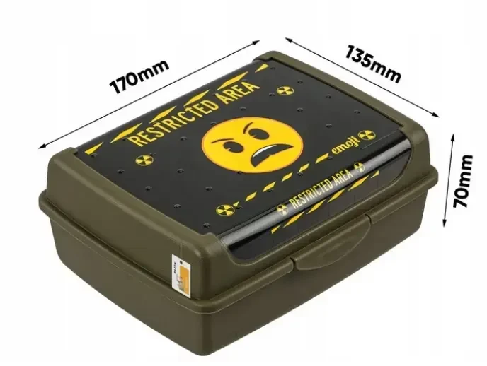 Mpl Power Keeeper maisto laikymo indelis „deco-click-box midi“, 1 l, Carla „Emoji Danger“, 17 x 13 x 7 cm, alyvuogių spalvos