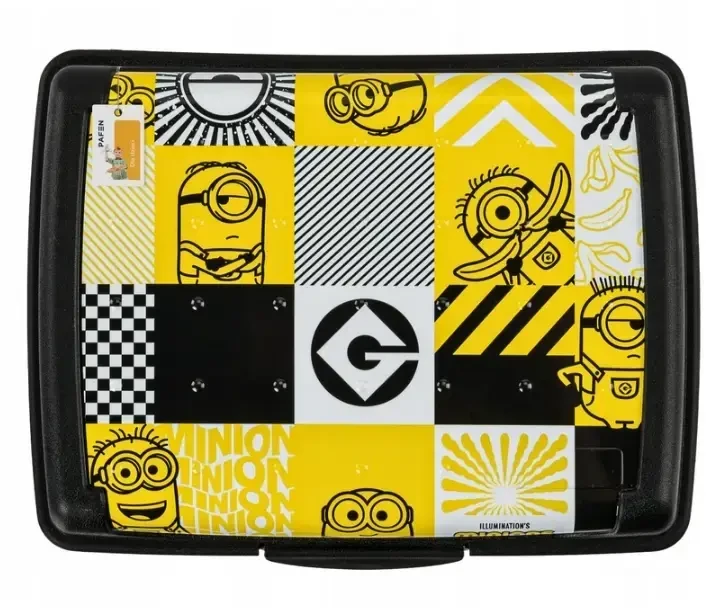 Mpl Power Keeeper maisto laikymo indelis dekoruotas, spustelėjant dėžutę, midi, 1 l, Carla "Minions Mosaic", 17 x 13 x 7 cm, juodas