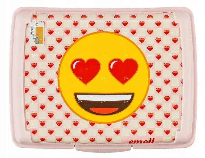 Mpl Power Keeeper maisto laikymo indelis „deco-click-box midi“, 1 l, Carla, „Emoji Hearts“, 17 x 13 x 7 cm, rožinis