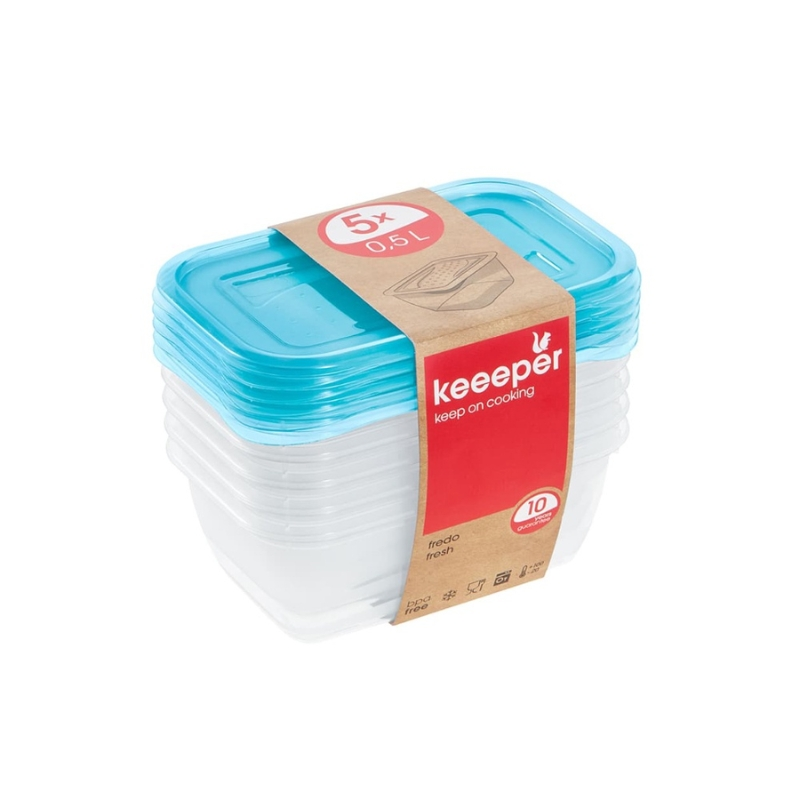 Keeeper Maisto dėžučių komplektas Fredo Fresh, 5×0,5 l