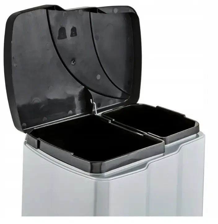 Šiukšliadėžė KEEEPER Gunnar, su pedalu, 7 L + 15 L, pilka sp.