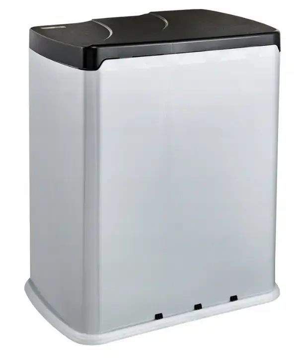 Šiukšliadėžė KEEEPER Gunnar, su pedalu, 7 L + 15 L, pilka sp.