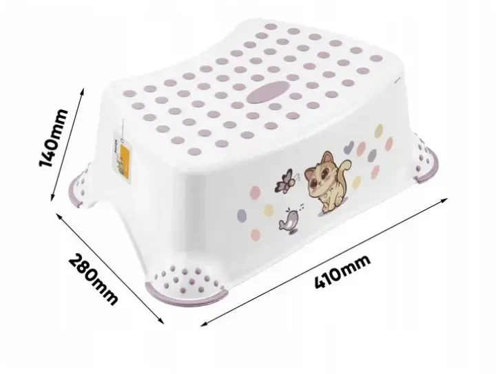 Keeeper laiptelio formos taburetė Tomek „Katės“ 40.5x28.5x14cm baltas