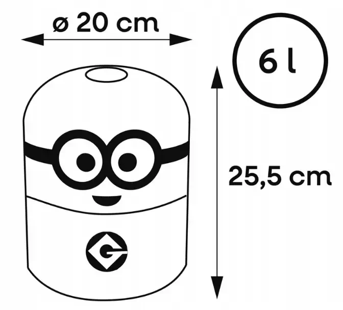 Vadobag Keeeper daiktadėžė Bob 6L "Minions" Ø20x25.5cm geltona/mėlynas