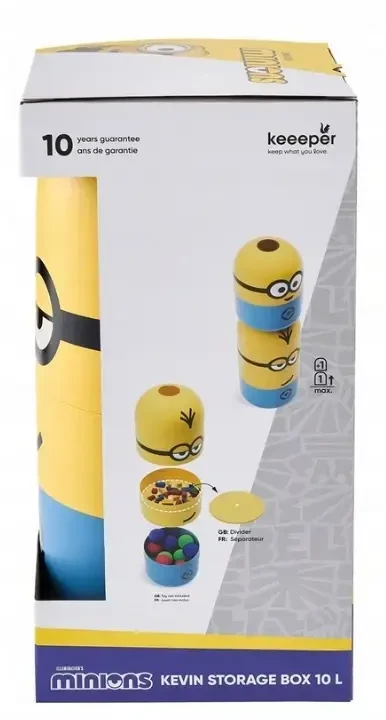 Curver Keeeper daiktadėžė Kevin 10L "Minions" Ø20x38cm geltona/mėlynas