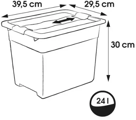 Keeeper transportavimo dėžė Eckhart 39,5x29,5x30cm 24L grafito spalvos