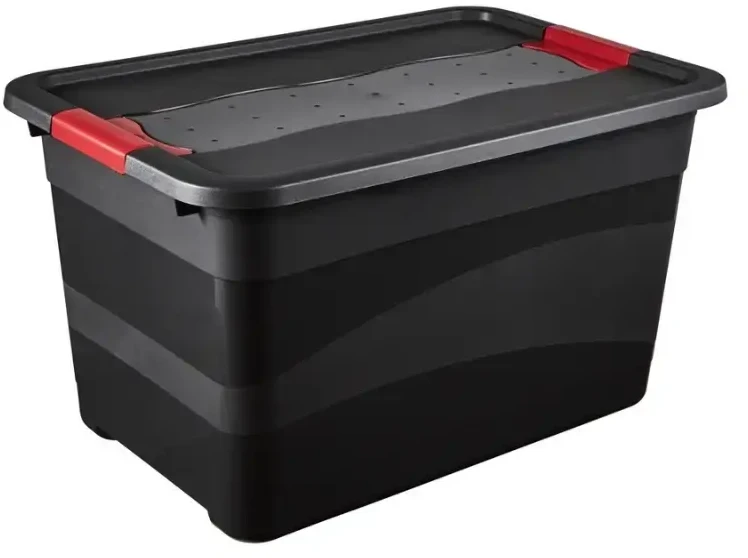 keeeper Aufbewahrungsbox"Box Solido" 52 Liter graphite/raudona mit Deckel Deckel