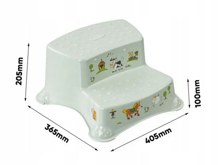 Starpak Keeeper dviejų pakopų suolas Igor "Funny Farm" 40x37x21cm minkštas žalias