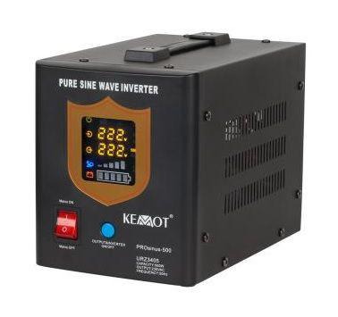 KEMOT PROsinus-800 nepertraukiamo maitinimo šaltinis su gryna sinusine banga ir įkrovimo funkcija 12V 230V 800VA/500W - juoda