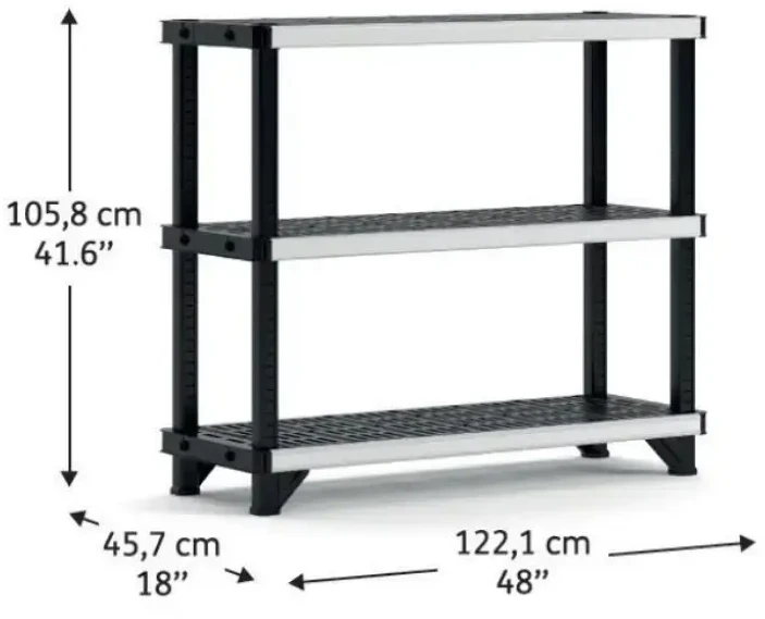 TV staliukas KETER LENTYNA 3 LENTYNOS 122x46x106cm