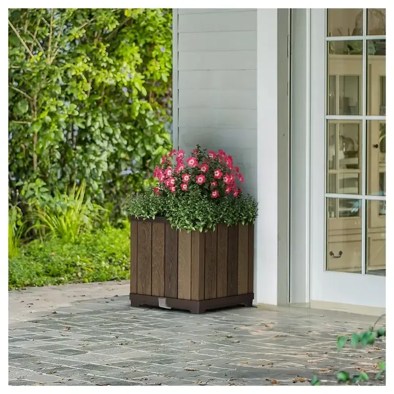 KETER 261031 garden planter walnut