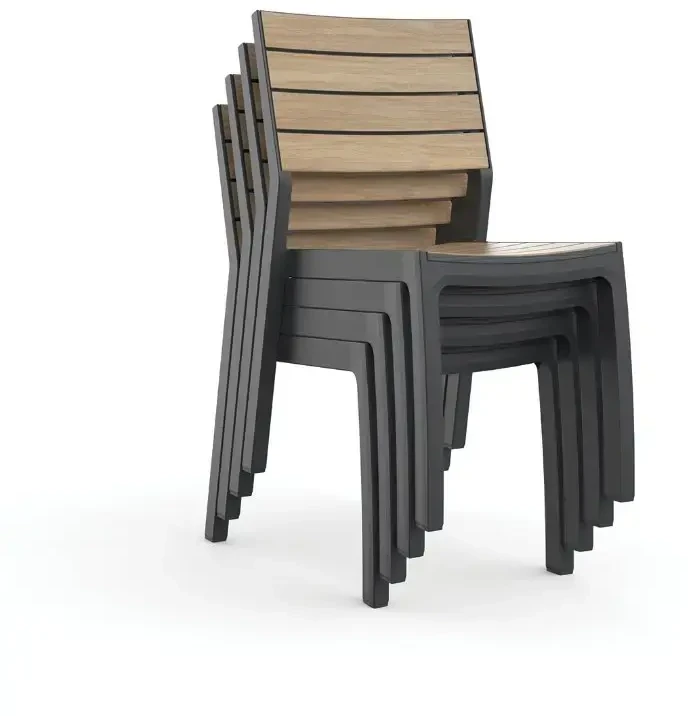 Keter Garden chair Deco Corale teak tone/pilka