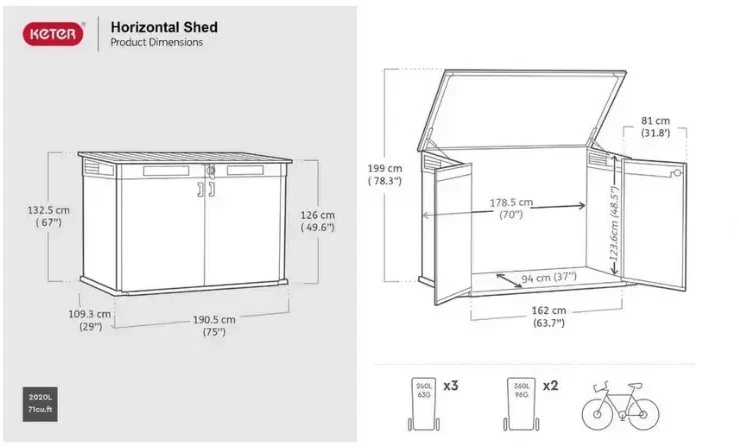 Keter Garden shed Deco Horizontal Shed ash wood tone