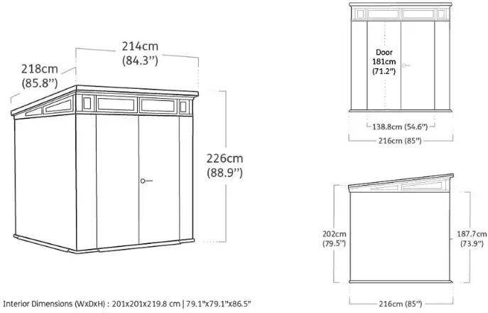Keter Garden shed Deco Pent 7x7 walnut tone