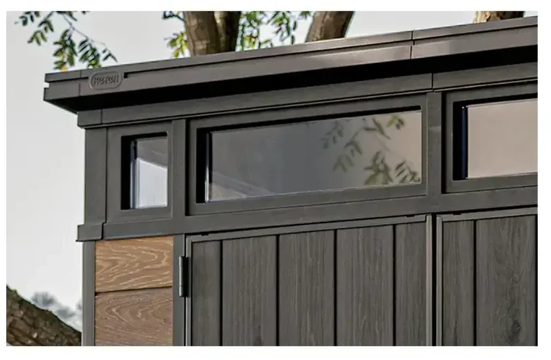 Keter Garden shed Deco Pent 7x7 walnut tone