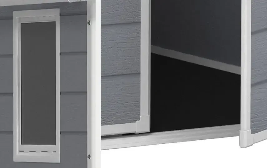 Keter sodo namelis Manor Pent 6x4, pilkos/baltos spalvos, 183,5 x 111 x 200,5 cm