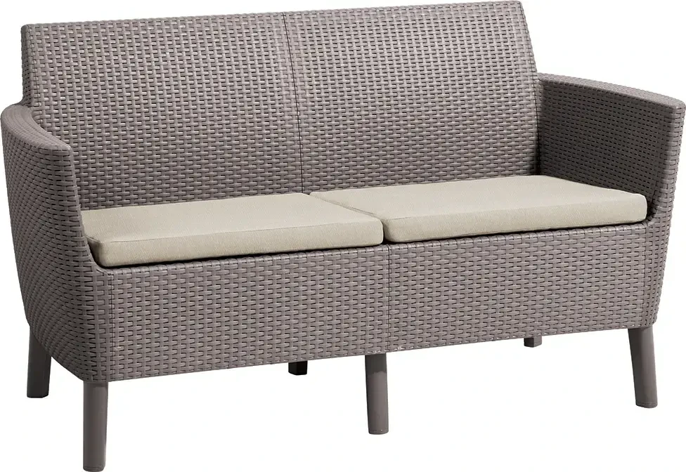 Keter sodo sofa dviems Salemo dvivietė sofa smėlio spalvos